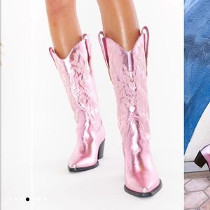 Billini Danilo Western cowboy Boot Metallic Pink SIZE 6